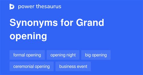 opening synonym|words for grand opening.